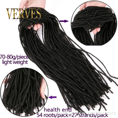 10 Pcs Small Dreadlocks Hair Extension 18 inch 54 roots/piece Crochet Braids Synthetic Braiding Hair for Women Straightbraid